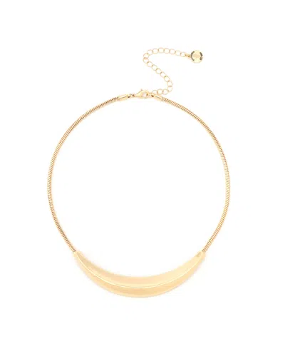 Steve Madden Rhodium Boho Sculpted Smile Necklace