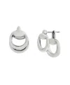 Steve Madden Rhodium Collegiate C Link Earrings In Silver