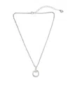 Steve Madden Rhodium Collegiate Link Pendant Necklace In Silver