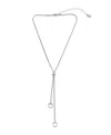 Steve Madden Rhodium Collegiate Link Y-necklace In Silver