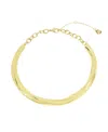 Steve Madden Rhodium Woven Twist Collar Necklace In Gold