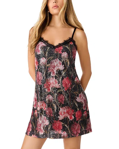 Steve Madden Rianna Sequin Lace Trim Mini Dress In Multi