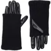 Steve Madden Rib Knit Faux Leather Gloves In Black