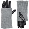 Steve Madden Rib Knit Faux Leather Gloves In Multi