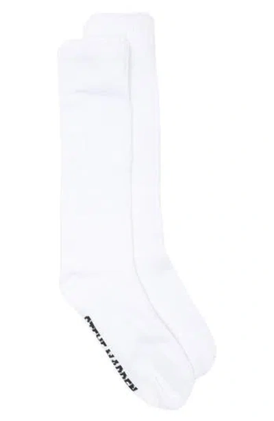 Steve Madden Rib Slouch Knee High Socks In White