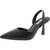 Steve Madden Ribbon Womens Faux Leather Slingback Heels In Black
