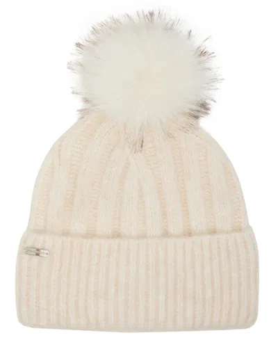 Steve Madden Rib-lined Classic Beanie In Neutral