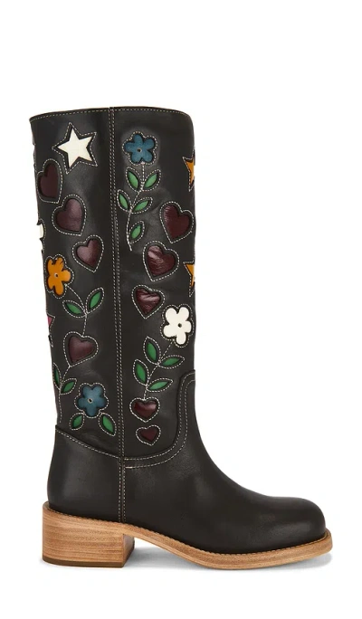 Steve Madden Riggs Floral Boot In Brown