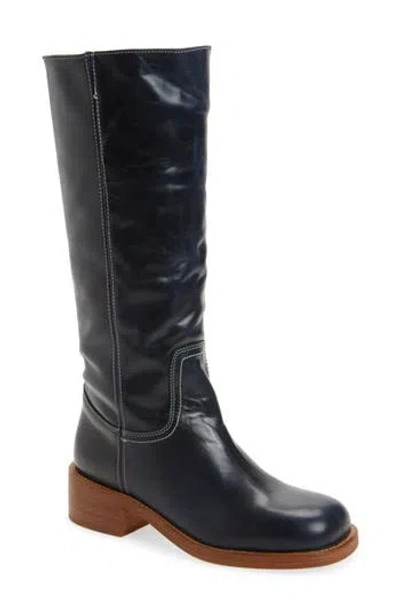 Steve Madden Riggs Knee High Boot In Blue