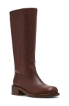 Steve Madden Riggs Knee High Boot In Rust Leather