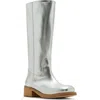 Steve Madden Riggs Knee High Boot In Silver