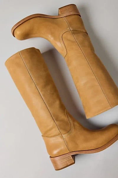 Steve Madden Riggs Tall Leather Boot In Banana Leather, Women's At Urban Outfitters In Brown