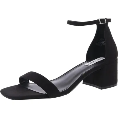 Steve Madden Rina Womens Buckle Faux Suede Ankle Strap In Black