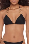 Steve Madden Ring Triangle Bikini Top In Black