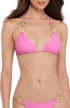 Steve Madden Ring Triangle Bikini Top In Purple