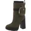 Steve Madden Rise Up Womens Nylon Block Heel Ankle Boots In Green