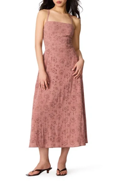 Steve Madden Riyan Eyelet Embroidery A-line Dress In Pink
