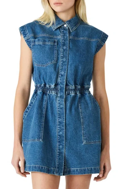 Steve Madden Robbie Denim Minidress In Blue