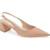 Steve Madden Robyn Pointed Toe Slingback Pump In Tan Nubuck
