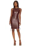 Steve Madden Rochester Mini Dress Women's Burgundy Ruched Tie Hem Jdm1128 In Red