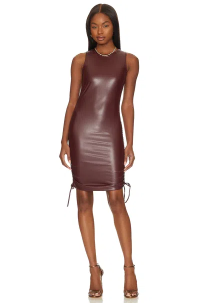 Steve Madden Rochester Mini Dress Women's Burgundy Ruched Tie Hem Jdm1128 In Red