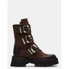 Steve Madden Roland Womens Buckle Leather Mid-calf Boots In Brown