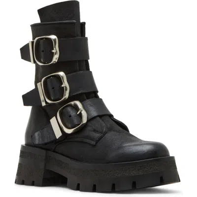 Steve Madden Roland Lug Sole Bootie In Black Leather