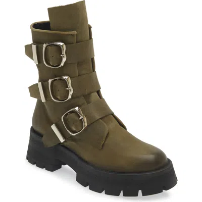 Steve Madden Roland Lug Sole Bootie In Green