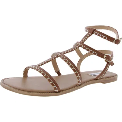 Steve Madden Roman Womens Adjustable Faux Leather Gladiator Sandals In Green