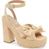 Steve Madden Romey Raffia Platform Ankle Strap Sandal