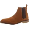 Steve Madden Romika Mens Mixed Media Ankle Chelsea Boots In Brown