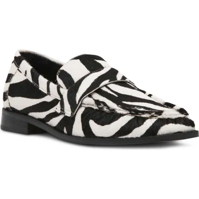 Steve Madden Ronie Genuine Calf Hair Loafer In Zebra