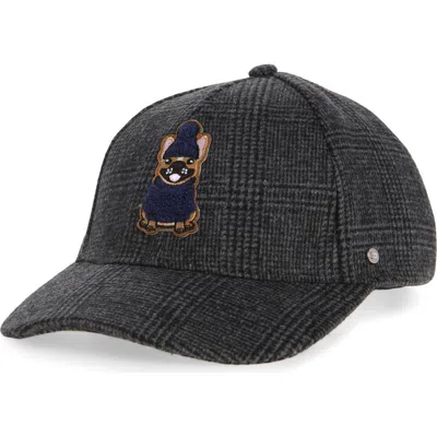 Steve Madden Rory Brushed Plaid Baseball Cap In Grey