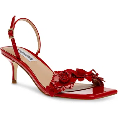 Steve Madden Rosalea Womens Patent Leather Floral Slingback Sandals