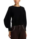 Steve Madden Rosina Balloon Sleeve Sweater In Black