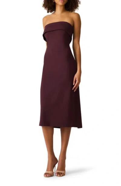 Steve Madden Roslynn Strapless Midi Dress In Brown