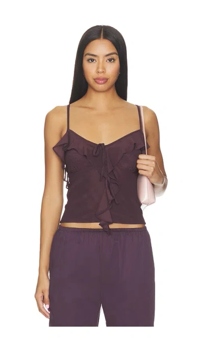 Steve Madden Roue Knit Top In Chocolate