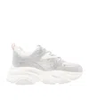 Steve Madden Metallic Chunky Sneakers In White