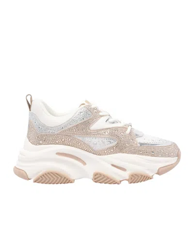 Steve Madden Round Toe Sneakers In Beige