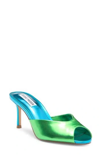 Steve Madden Rowe Peep Toe Sandal In Blue Multi