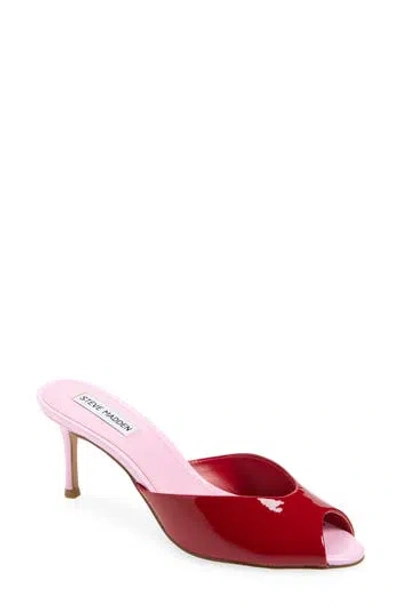 Steve Madden Rowe Peep Toe Sandal In Red Multi