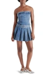 Steve Madden Rowe Strapless Denim Minidress In Blue Denim