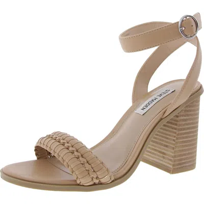 Steve Madden Rozie Womens Adjustable Faux Leather Block Heel In Green