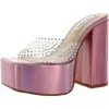 Steve Madden Ruby Heeled Sandai Iridescent Ruby-iri Women's In Pink