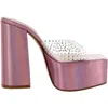 Steve Madden Ruby Heeled Sandai Iridescent Ruby-iri Women's In Pink