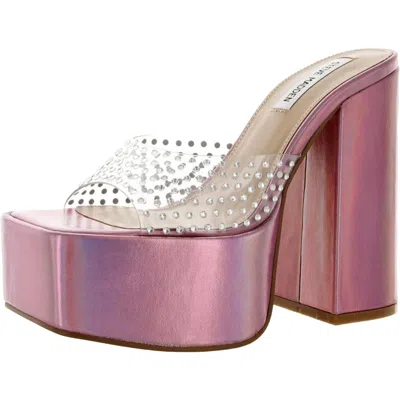 Steve Madden Ruby Heeled Sandai Iridescent Ruby-iri Women's In Pink