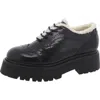 Steve Madden Rudi Faux Fur Lined Wingtip Platform Oxford In Black