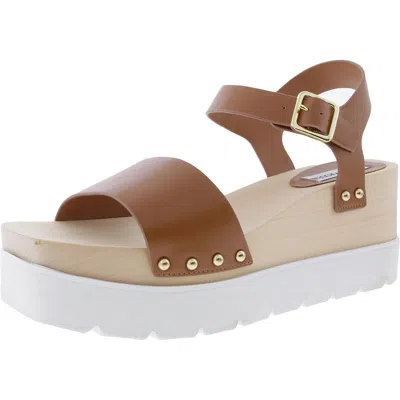 Steve Madden Rush Womens Adjustable Faux Leather Platform Sandals In Green