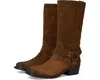 Steve Madden Ruskin Boots Women's Chestnut Suede Moto-inspired Ver004 In Brown