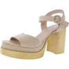 Steve Madden Ruth Womens Adjustable Leather Platform Sandals In Beige